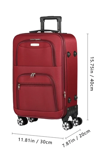  Troler 40*30*20 Wizzair Ryanair Leonardo Davinci Vișiniu Cu Pereți Moi Extensibil 