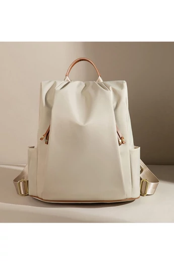 Rucsac Bej Modern Din Poliester Impermeabil Elegant Și Practic 36*16*34cm