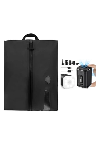 Set Călătorie 2În1 Sac Depozitare Cu Vacuum Și Pompă De Aer Electrică
