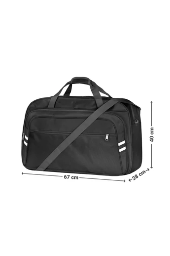 Geantă Voiaj Cu Multiple Buzunare Și Sistem De Prindere La Troler Negru 40*67*28cm