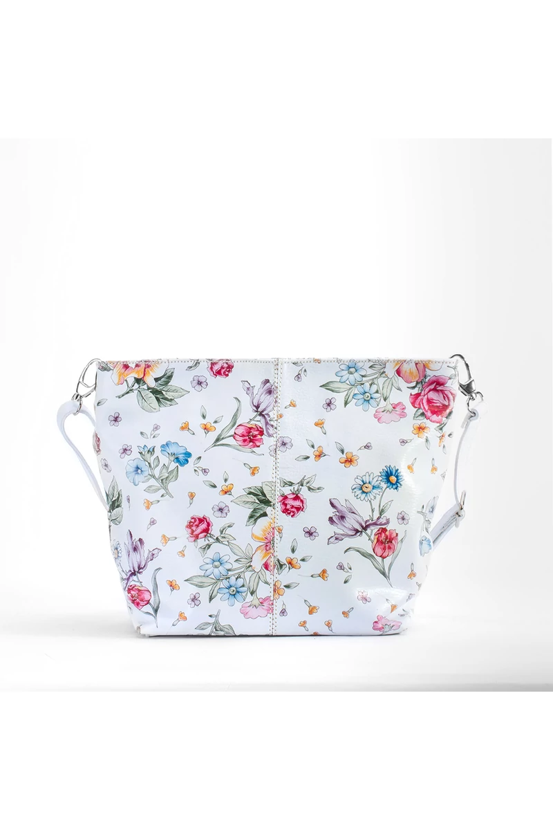 Besty Poșetă Mărime Medie Piele Naturală Florală de Damă