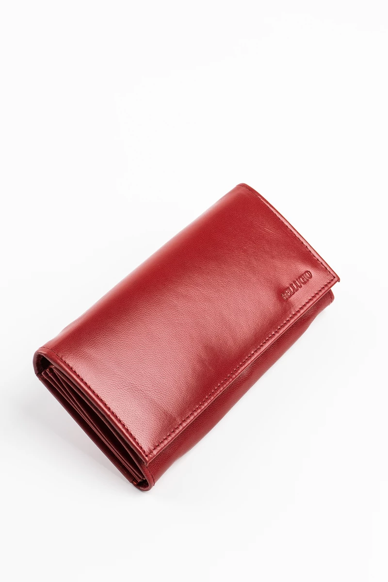 Bellugio Portofel Damă Bordo Din Piele Naturală 18*9*3,5 cm