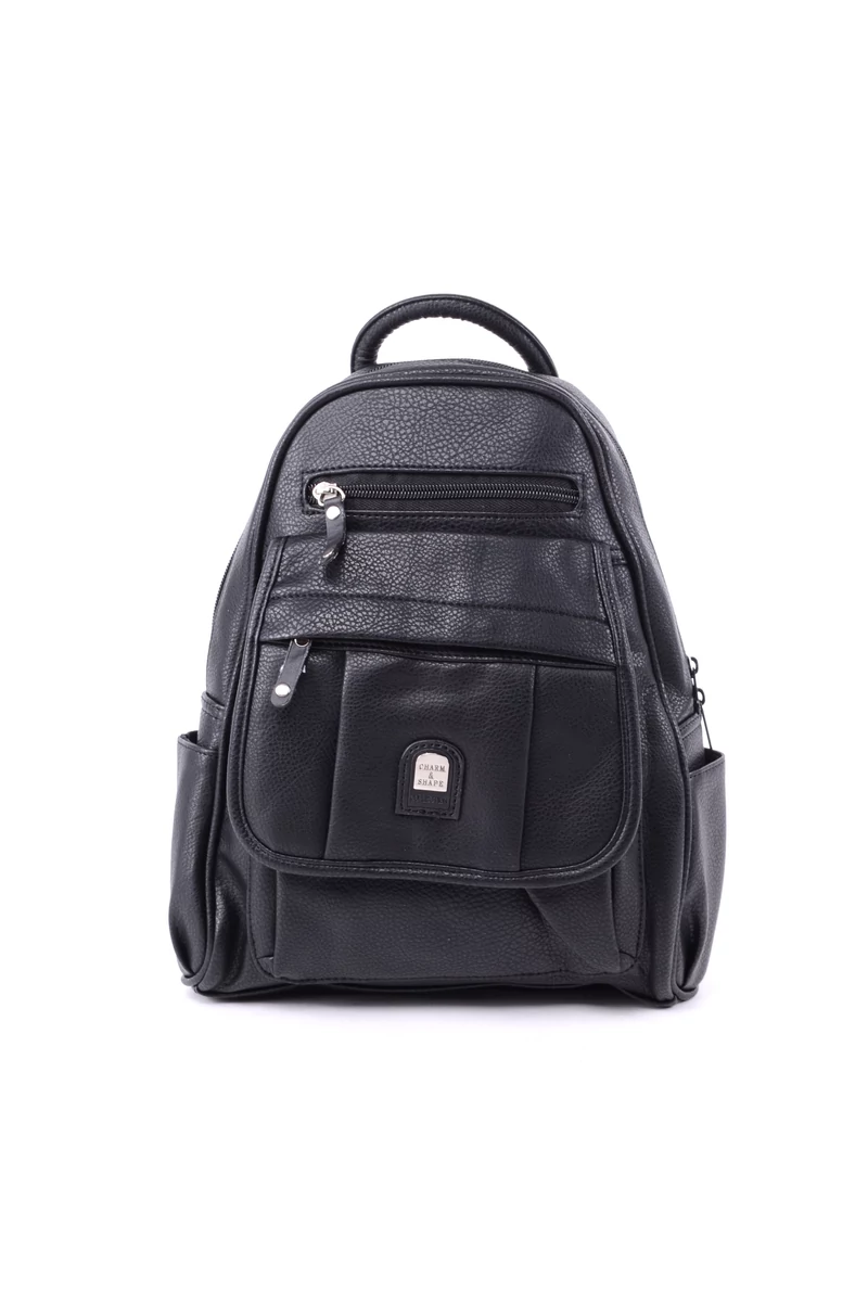 BONLUO Rucsac Mini Imitație de Piele Neagră pentru Damă