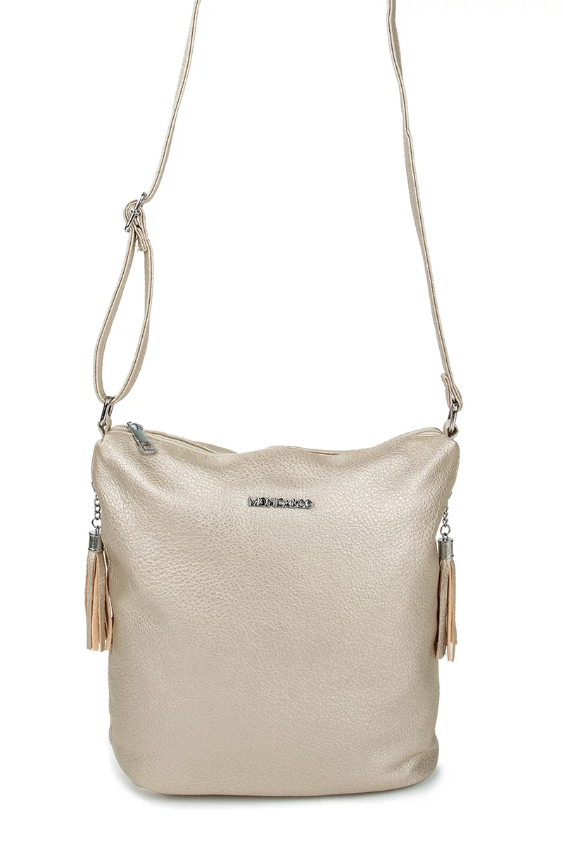Monica &amp;Co Geantă Crossbody Aurie Cu Ciucuri
