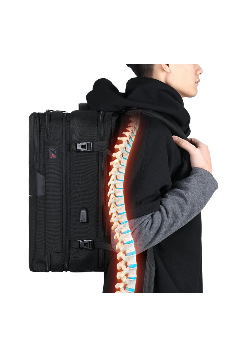 Arctic Hunter Rucsac Negru Multifucțional 2în1 Business Și