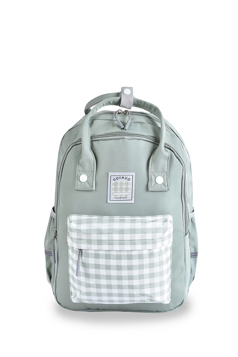 Bonluo Rucsac Damă Verde , Model Carouri , Dimensiuni Wizzair (40*30*20cm)