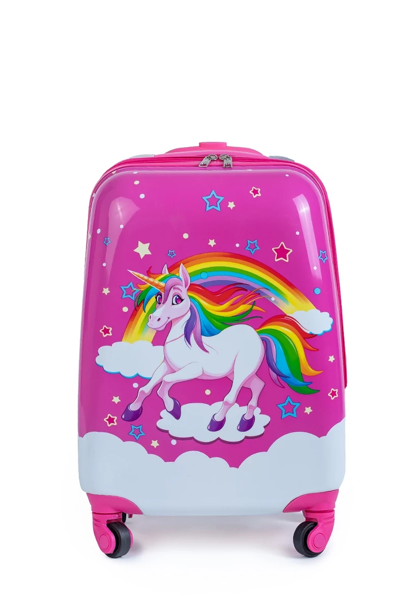 Valiză Mini Roz Pentru Copii Cu Unicorn Dimensiune 45*30*20cm 