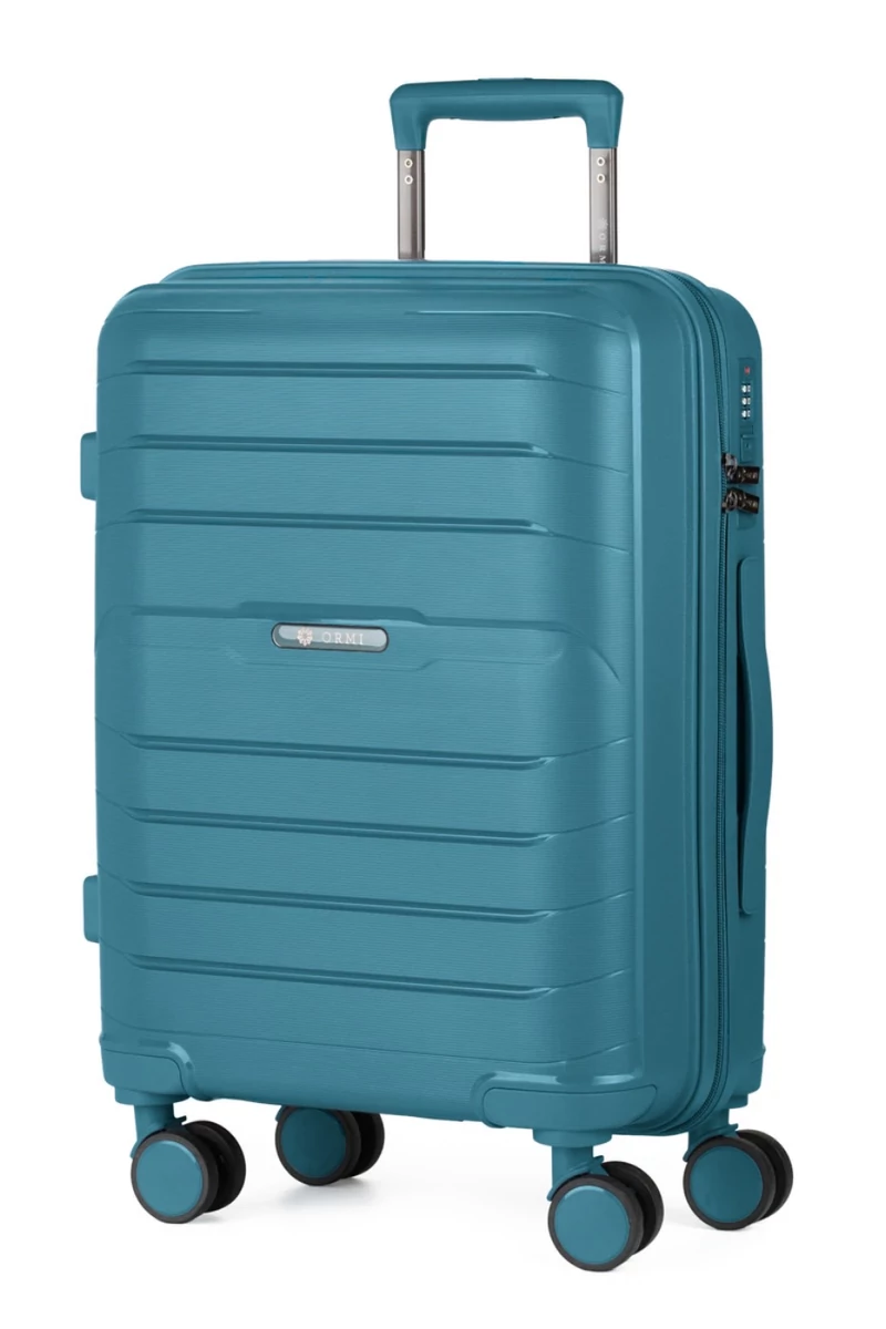 Troler De Cabină Ormi Verde Turcoaz Polipropilen De Calitate Premium Extrem De Rezistent Cu Roți Detașabile 53*35*20cm