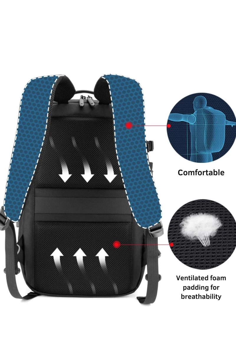 Arctic Hunter Rucsac Negru Multifucțional 2în1 Business Și