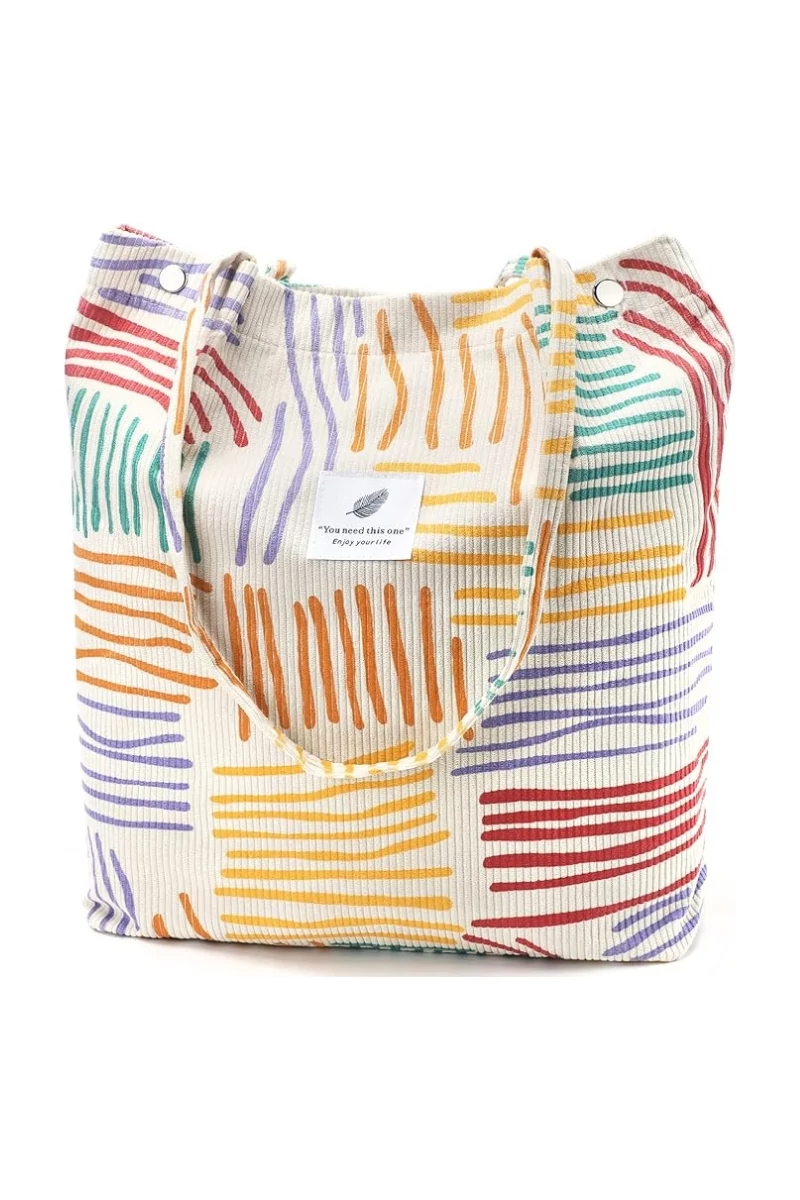 Geantă Tote Stil Sacosă Casual Pânză Colorat Bonluo Spațioasă Rezistentă Și Elegantă 38*35*11cm
