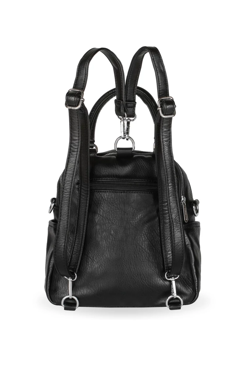 SILVIA ROSA Rucsac/Geantă De Mână Și Crossbody Negru Din Piele